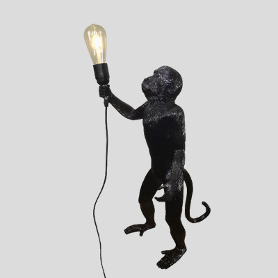 lámparas decorativas lámparas de cuerda de canapés animales lámparas de pared de resina decorativa mono tienda restaurante niños mono nórdico