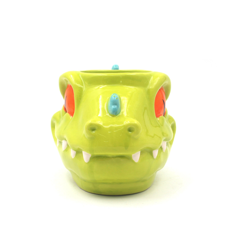 Taza de cerámica 3D de dibujos animados transfronterizos, taza con forma de dinosaurio, taza creativa para desayuno de animales, taza con forma especial, taza de agua para oficina