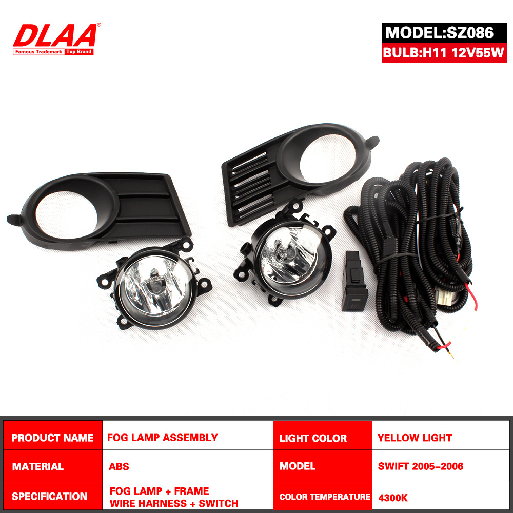 Aplicable a SUZUKI 05 06 07 08 SWIFT conjunto de lámpara de niebla delantera lámpara de barra antichoque conjunto de lámpara de niebla