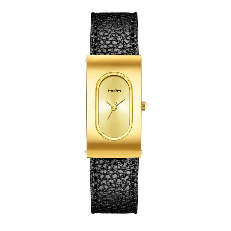 Byronfrye Rectangular glossy belt, retro swiss watch, simple and elegant design
