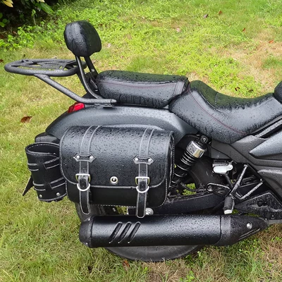 Motorcycle bumper – leather side bag modification