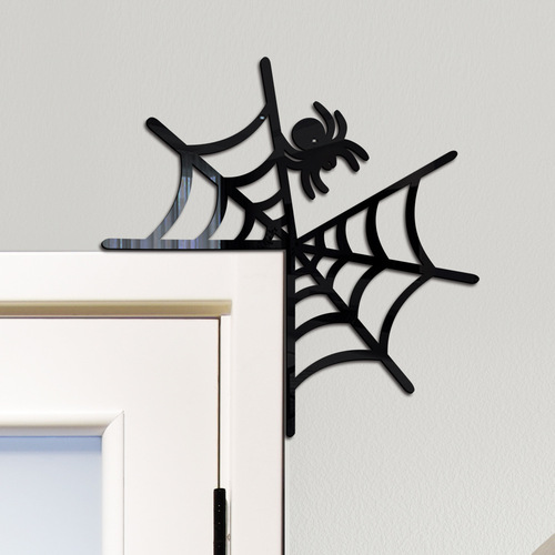 JM1103 cross-border Halloween new 3D three-dimensional spider web acrylic mirror sticker home switch decorative wall sticker