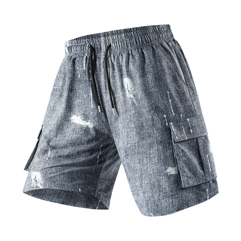 Men's Cargo Shorts 5-Inch Inseam Lightweight Polyester Casual Utility Shorts With Multiple Pockets Straight Leg Summer Shorts For Teens & Young Adults_viptrois.com