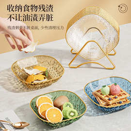 新款吐骨碟家用吐骨小盘子塑料餐桌垃圾碟子吐骨头食物渣盘子精致