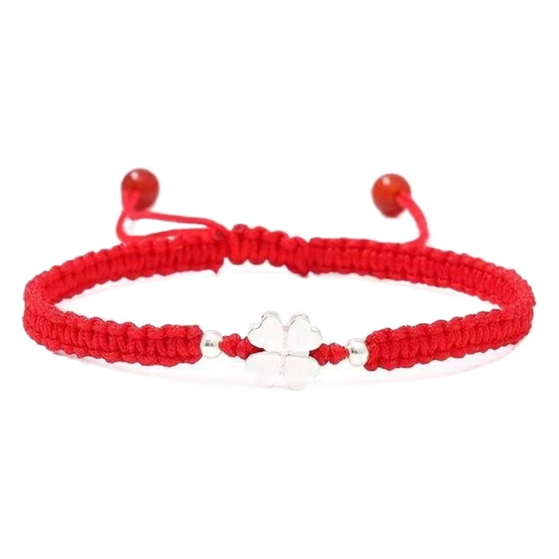 Students lucky four-leaf clover ashore college entrance examination woven hand rope diy simple couple bracelet female best friend this year
