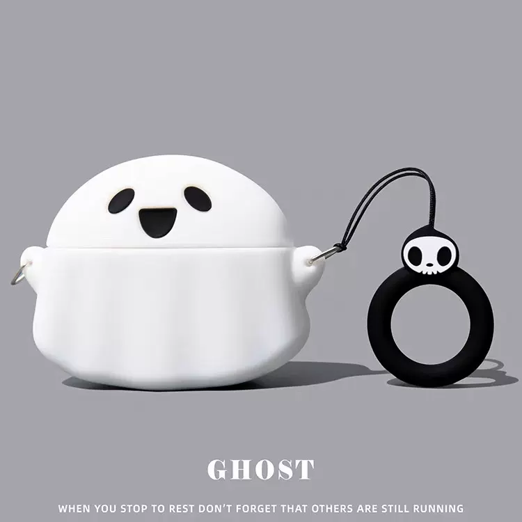 工厂跨境万圣节搞怪夜光幽灵硅胶苹果耳机壳软胶airpods4保护套