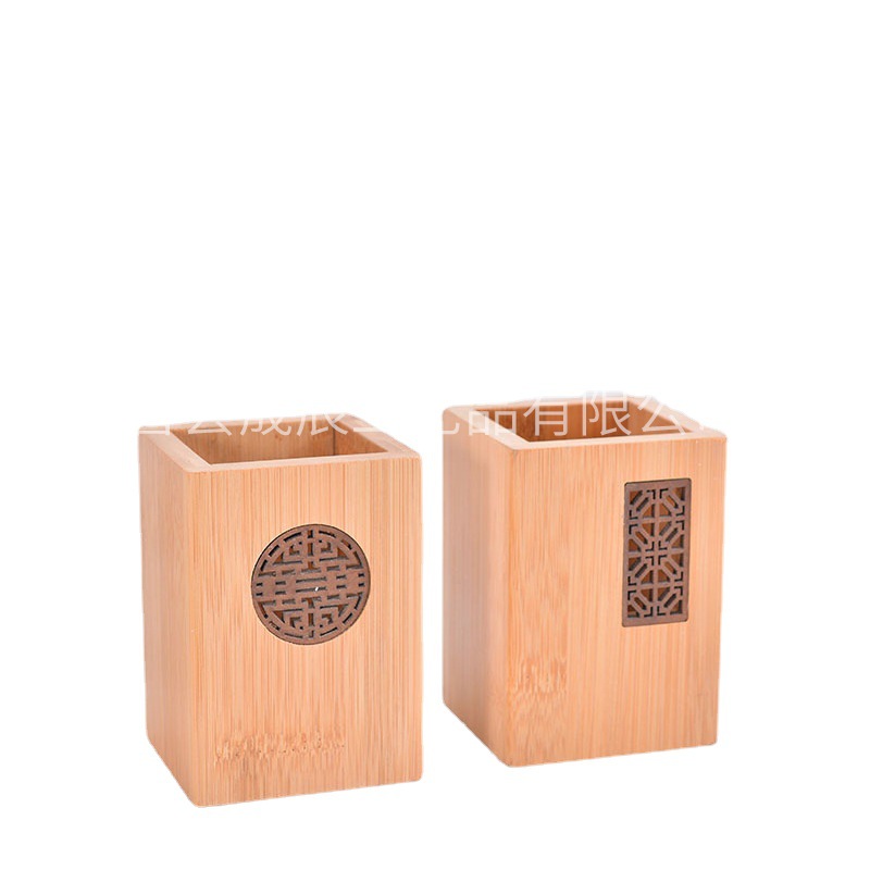 Portalápices de madera maciza de nogal, portalápices de escritorio para oficina, portalápices de madera maciza con almacenamiento hueco, simple.