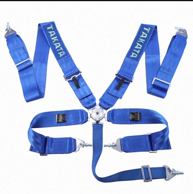 New TAKAT racing: Car seat belt - blue-five-point-harness