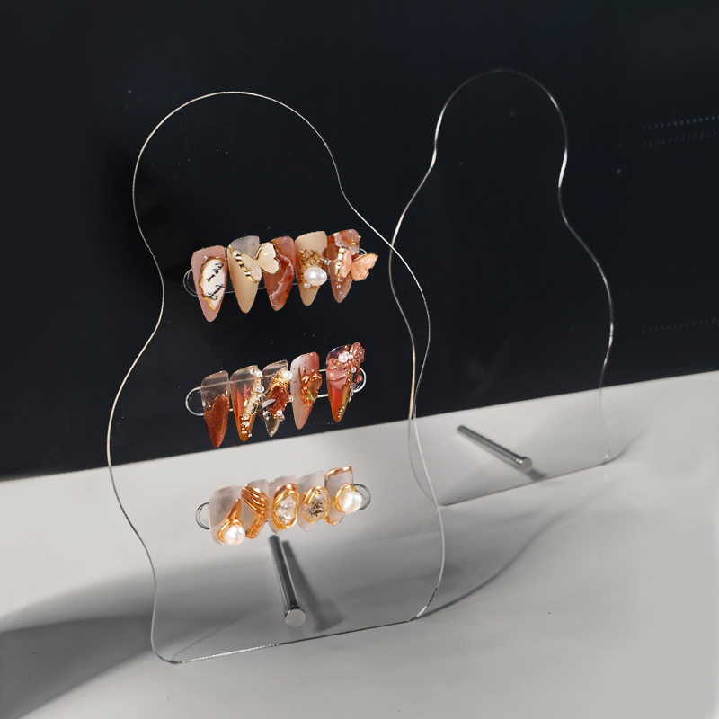 Acrylic Transparent Nail Art Display Board Internet Celebrity Asymmetrical Shaped Frosted Korean High-End Color Card Sample Nail Salon