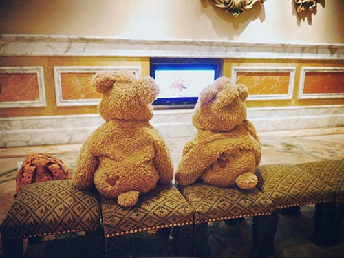 Korean Version Winter New Baby 0-3 Years Old Fleece Thick Daffy Bear Onesie Crawling Suit Infant Clothing