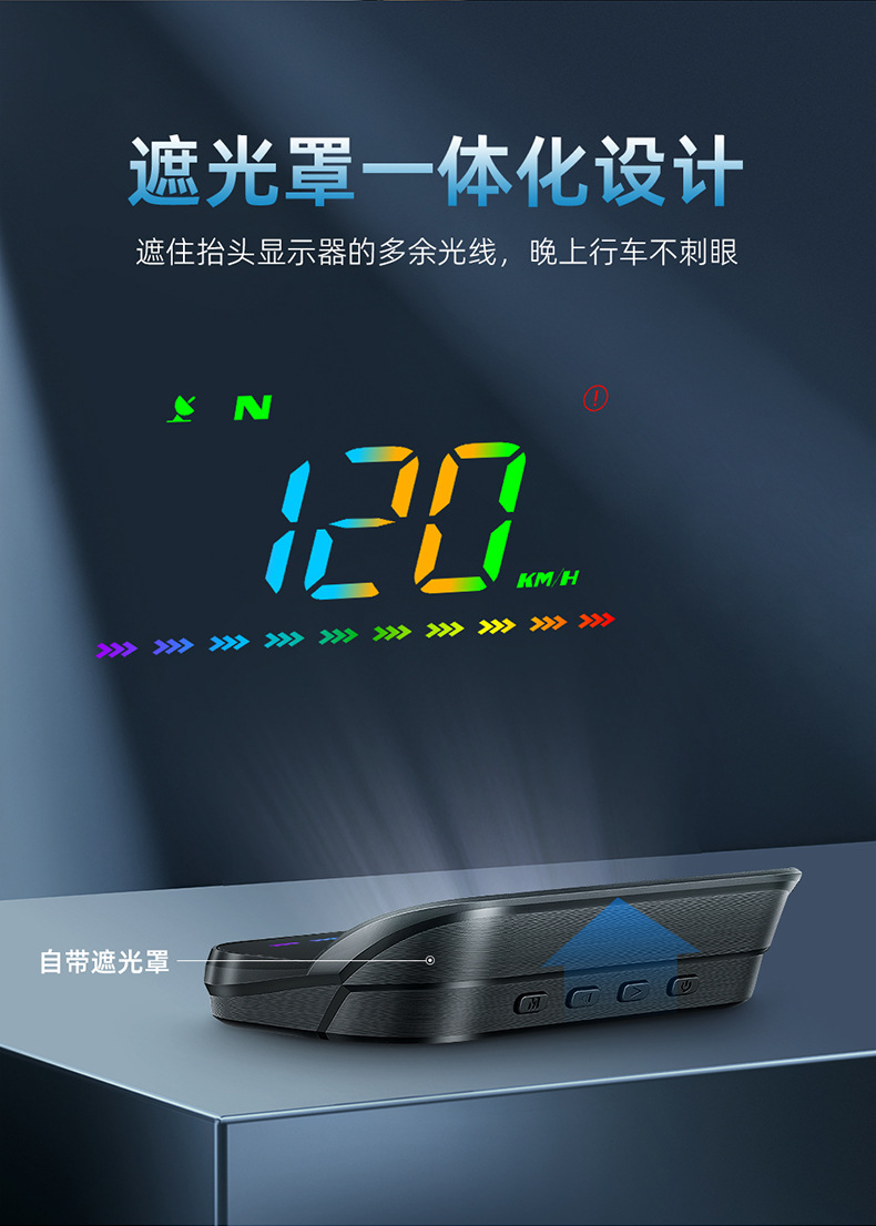 Luyang Intelligent Car Hud Head-Up Display Gps Universal Driving Computer Multi-Function Simple New Model M23 Color