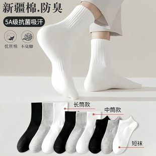 Socks for Men, Deodorant, Sweat-Absorbent, Thin, Breathable Sports Socks, Solid Color, Boneless, Black, White, Gray, Simple Cotton Socks, Zhuji Socks Wholesale