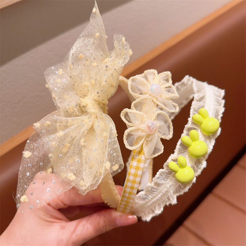 Arco diadema niños cara lavado cabello headwear niñas lindo dibujos animados pelo presionando diadema bebé antideslizante no-apretar la cabeza