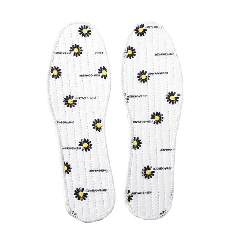 Plantillas para hombres sudor inhibidor de olor de verano entrenamiento militar plantillas para mujeres cómodas suelas suaves transpirables impresión de margarita plantillas de algodón