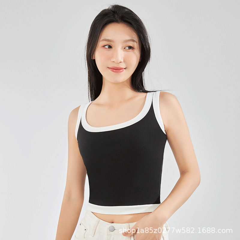 Chaleco de mujer de nuevo estilo de verano, hilo de seda Youke, deportes, ocio, moda cómoda, camisola de fondo al por mayor