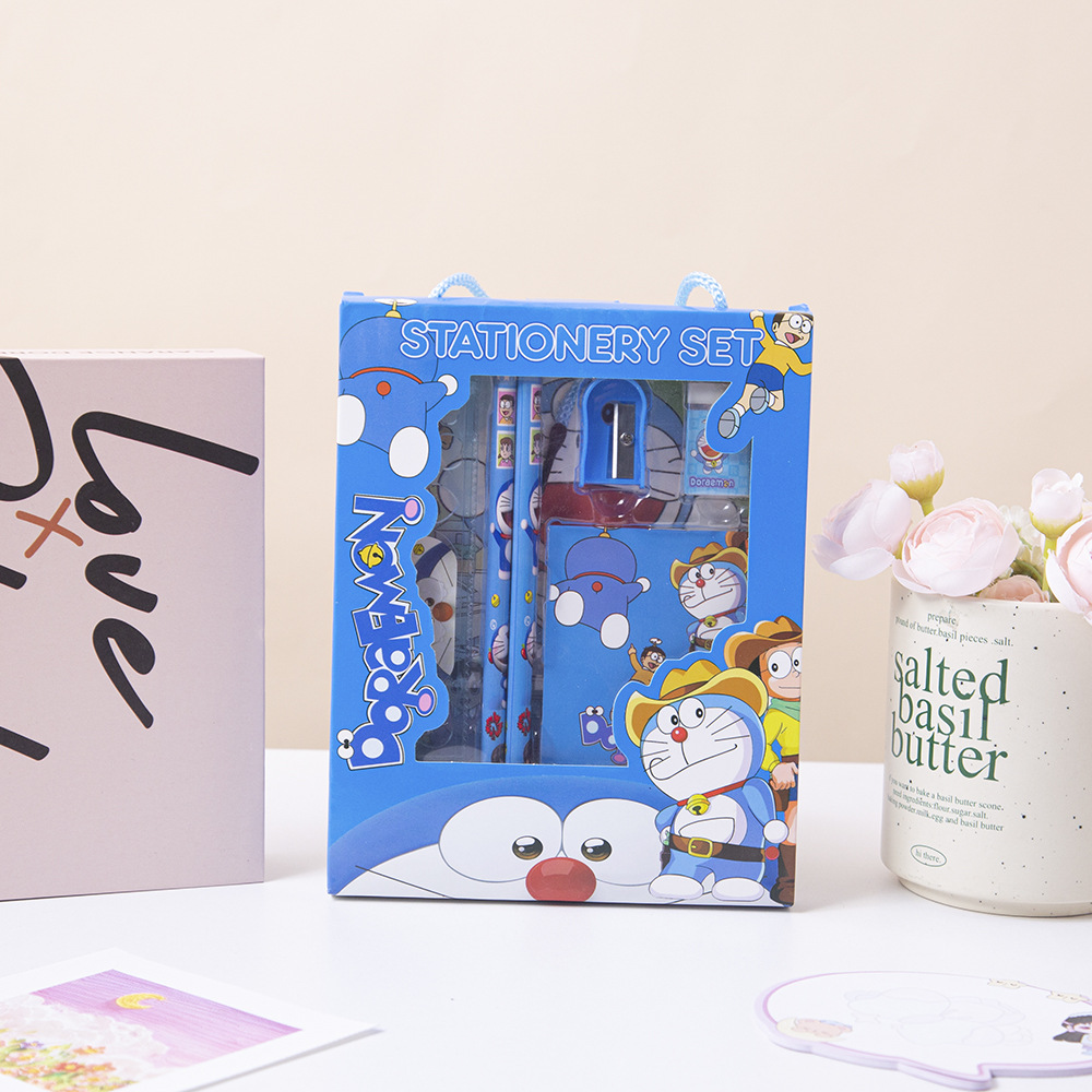 Juego de papelería para niños de Navidad Juego de seis piezas de dibujos animados Regalo de graduación Regalo para estudiantes de primaria Premio Juego de lápices al por mayor