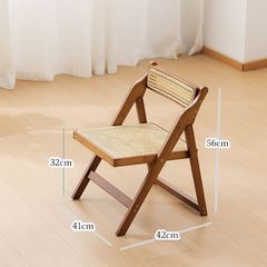 小さな椅子折りたたみ椅子籐椅子家庭用折りたたみ椅子ホームステイ竹無垢材スツールレジャー背もたれダイニングチェアP^