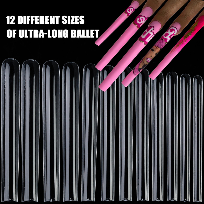 Cross-border hot-selling ultra-long square nail piece Europe and the United States new 60-piece square head full false nail extension nail piece