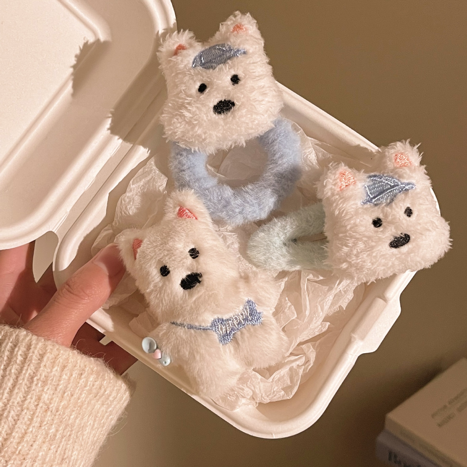 귀여운 만화 곰 봉제 인형 클립 여자의 머리 머리 머리 클립 머리 머리 장식 부티크 도매