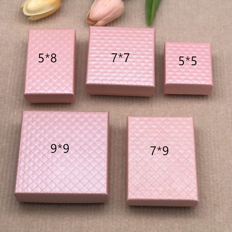 首饰盒现货钻石纹手镯项链戒指耳钉盒高档戒指饰品包装盒