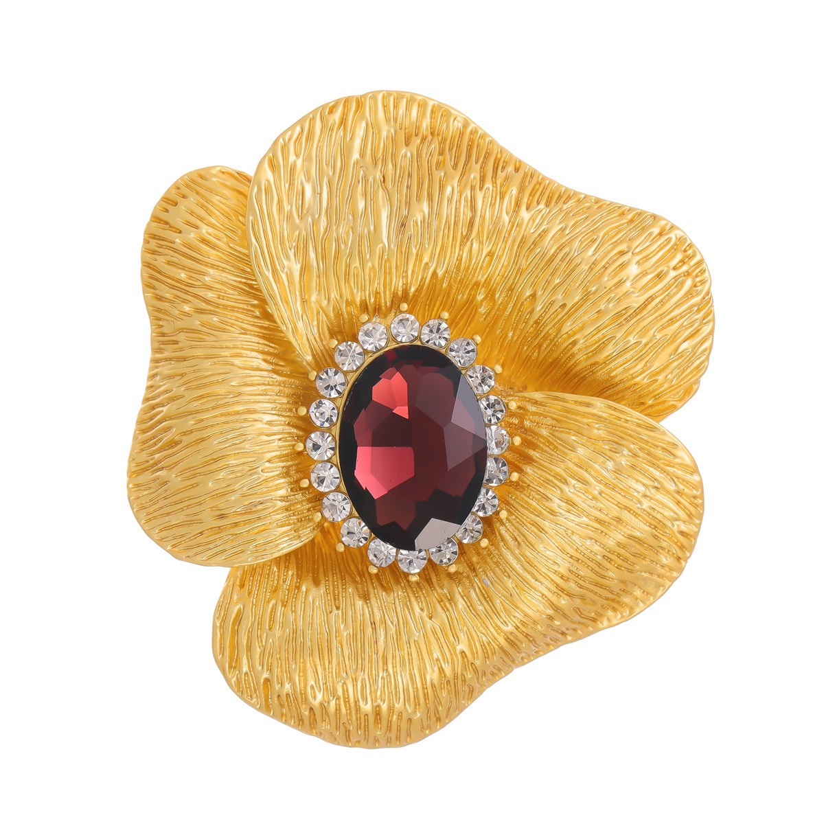 Elegant blommig brosch med kristaller lyxig accessoar för kvinnor_voghion.com