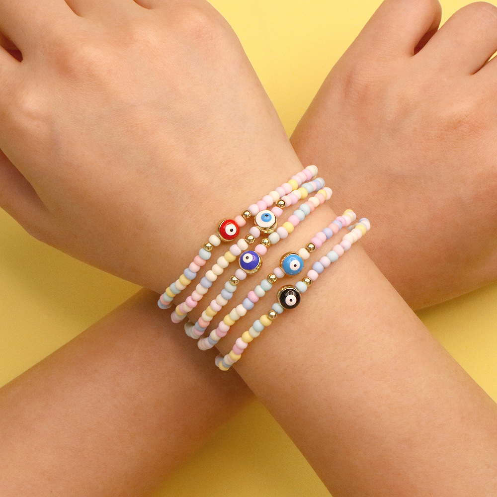 Vacation Geometric Copper Bracelets Beaded Gold Plated Copper Bracelets