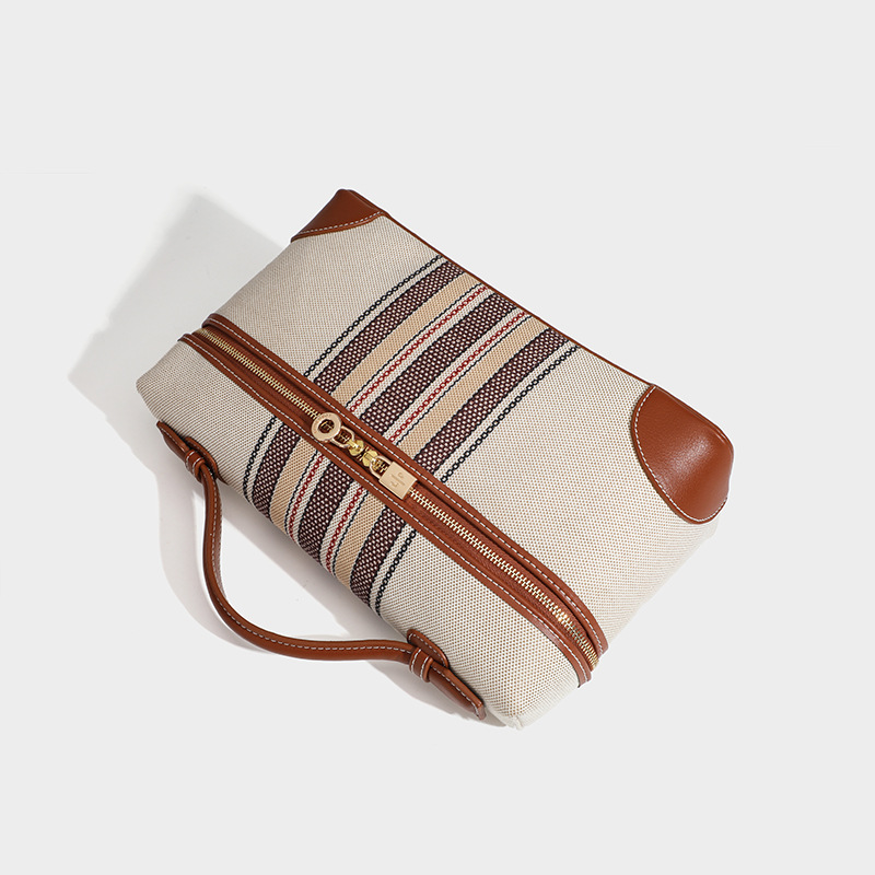 Women's Canvas Mini Bag 2025 Summer New Arrival Korean Style Fashion Single Shoulder Crossbody Casual Versatile Square Bucket Bag - Thumbnail 2