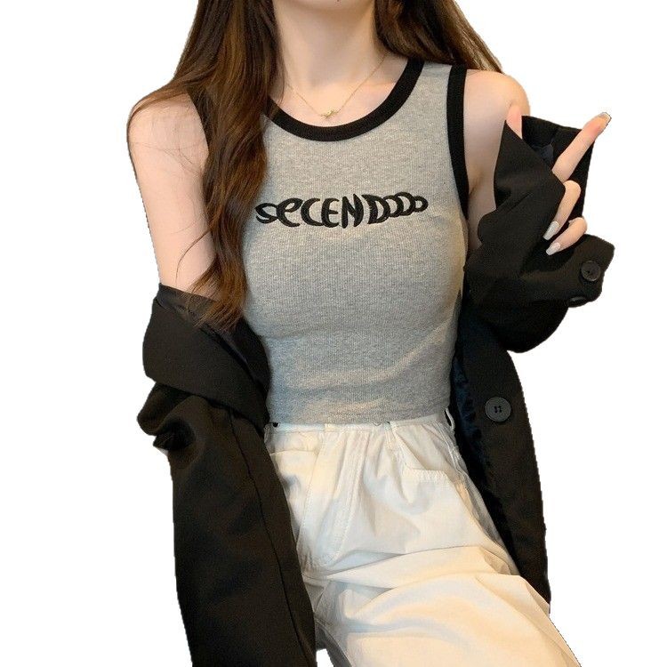 6631 bordado chaleco de cabina de vestir trajes de mujer caliente en forma de I vestido de vestir sin mangas corto alto cintura