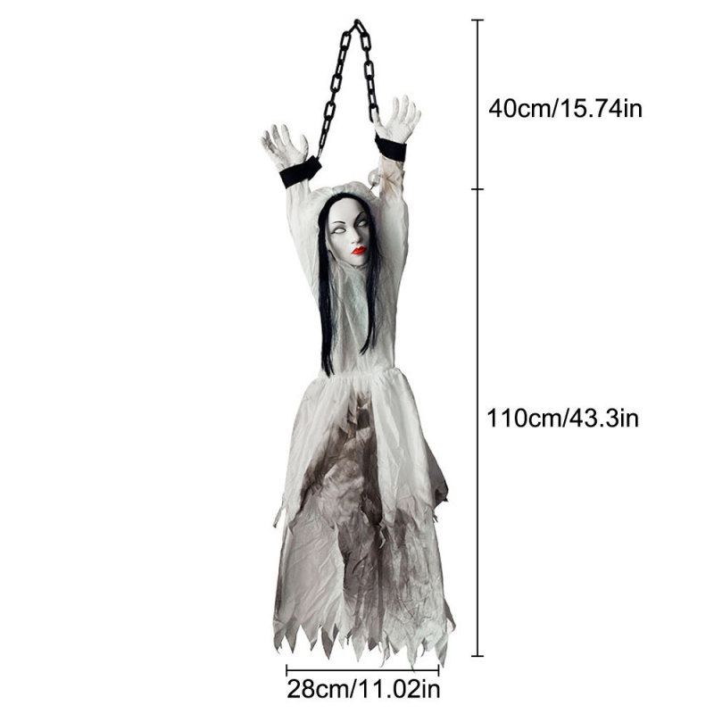 ハロウィン吊り下げ幽霊、ピエロ、乾燥した死体、看護師、花嫁、カボチャの幽霊、電動音光付きお化け屋敷、密室装飾小道具|undefined