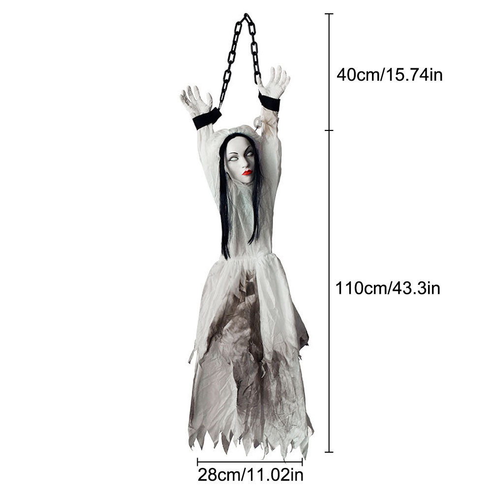 Decoración de Halloween en Stock: Fantasma Colgante, Payaso, Momia, Enfermera, Novia, Calabaza, Fantasma con Sonido y Luz Eléctricos para Casa Embrujada y Escape Room