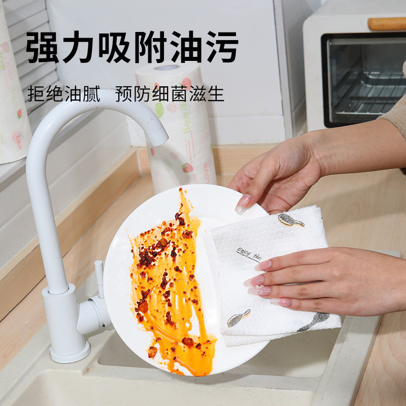 台所の使い捨て怠け者の雑巾を厚くして水洗いできるプリントの乾湿両用清潔な皿洗いは油をつけない|undefined