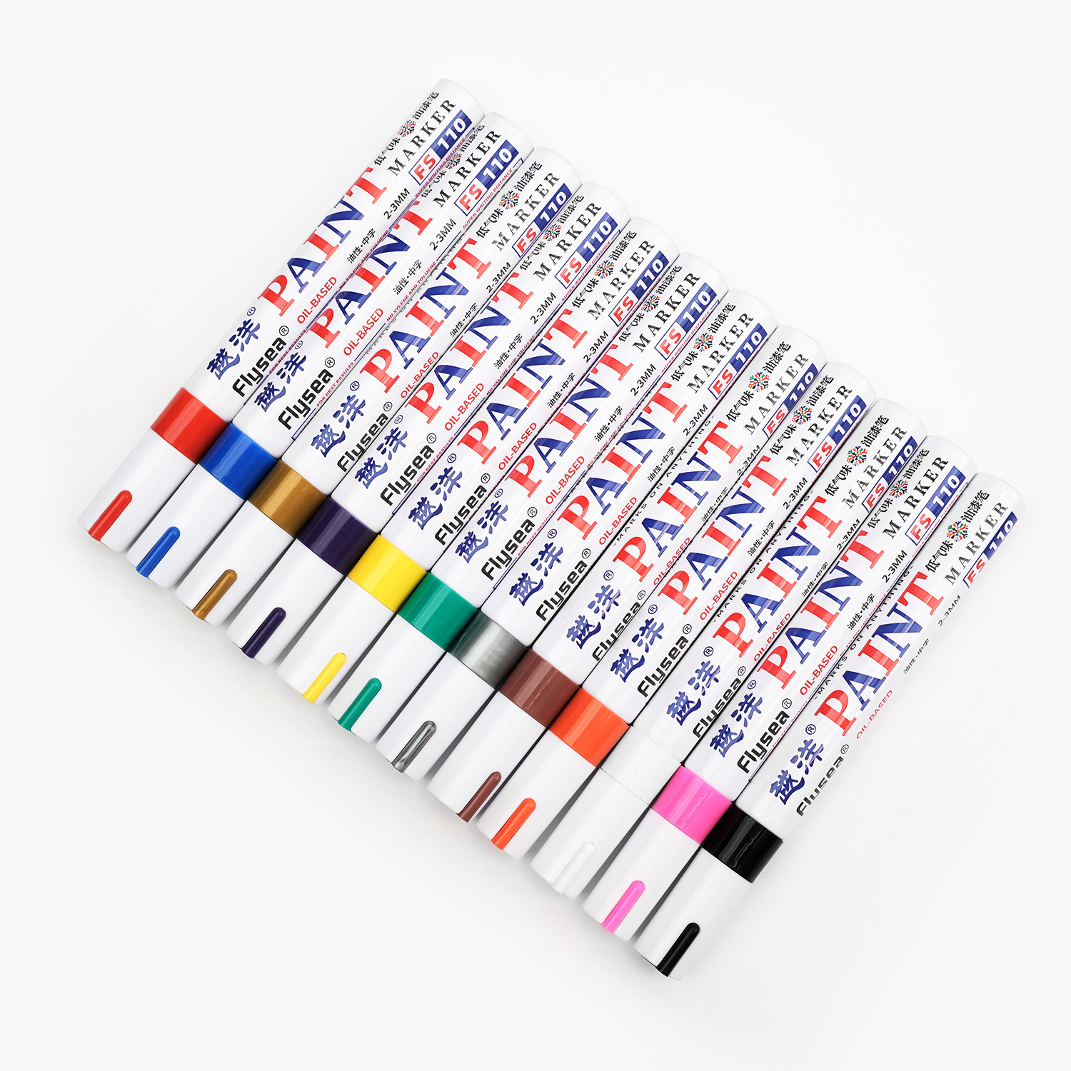 Yuanyang 12-color bajo olor impermeable metal pintura pluma artesanía coche neumático plástico vidrio graffiti pintura pluma