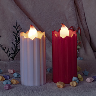 Cross-Border Hot Selling Roman Column Stripesd Artificial Led Lights Digital Candle Lights Festive Atmosphere Lights Wholesale Photography Props