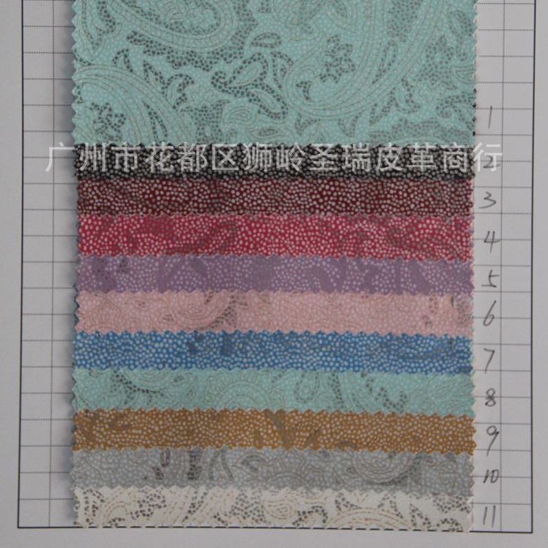 厂家现货供半PU人造革 手机皮套珍珠花朵皮革SR-971