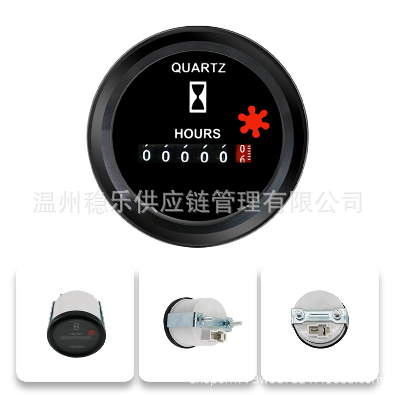 Hour Meter 52mm Excavator Bulldozer Forklift Vdo Mechanical Working Hour Meter Wenle Instrument