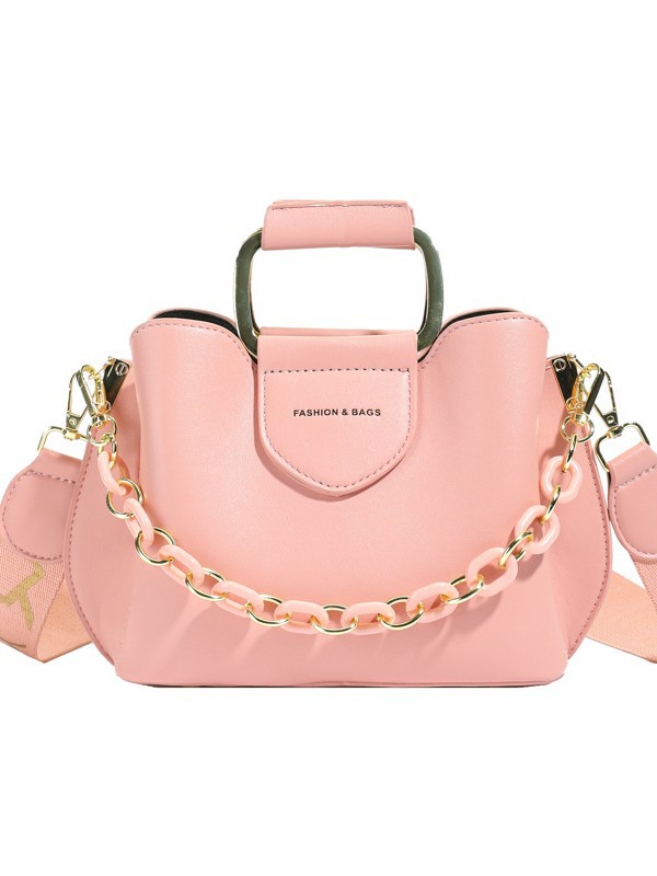 Bolsos transfronterizos para mujer 2025 nuevo bolso de cubo de marea moda coreana bolso de hombro simple de cadena para mujer bolso de cercanías