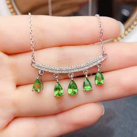 跨境专供天然沙弗莱S925手链4*6mm珠宝首饰手链女生配饰工厂批发