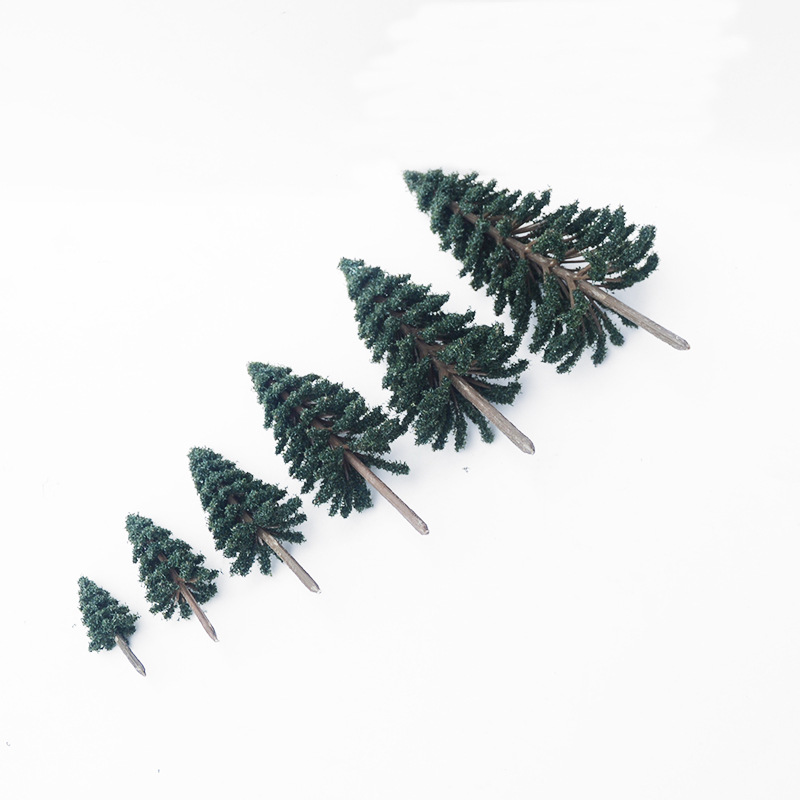 Arquitectura árbol modelo de arena paisaje árbol mini acera de plástico simulación cedro material de escena DIY