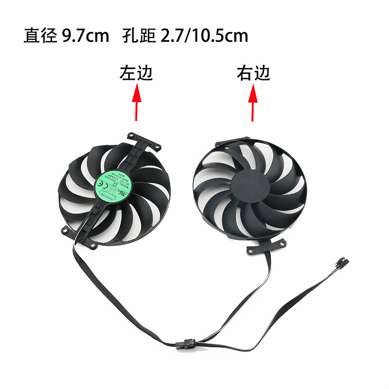 Aplicable a ASUS/ASUS RTX 3060 3060ti 3070 DOBLE gigante Diente de Tiburón V2 OC tarjeta gráfica ventilador de escape
