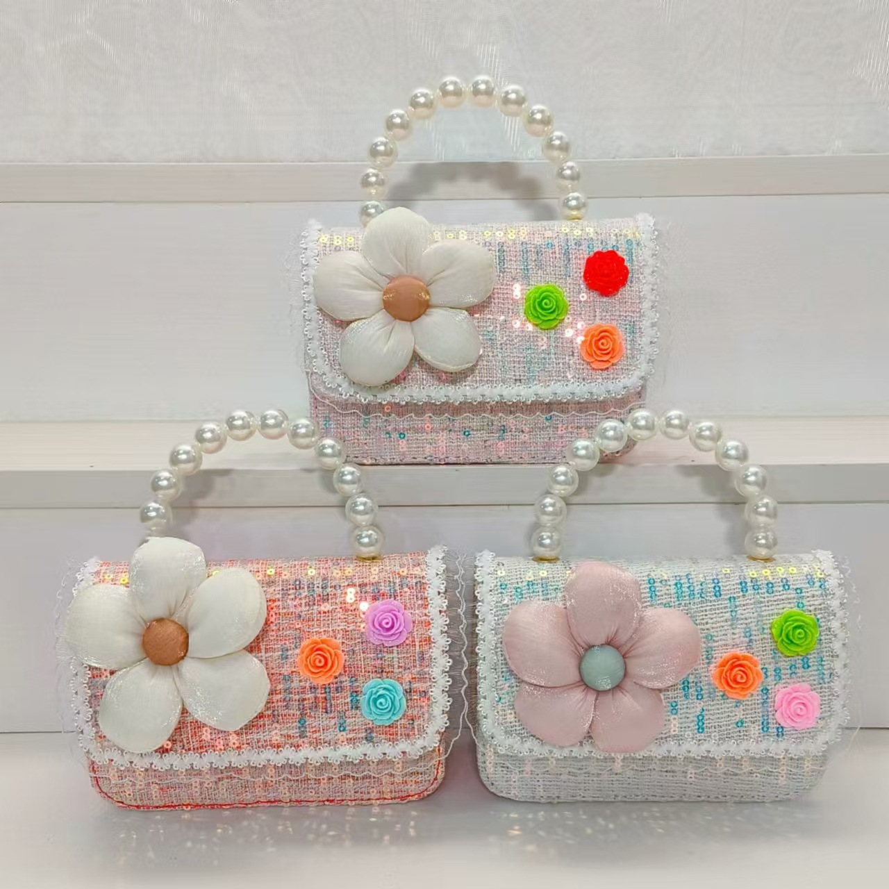 Bolso de princesa, bolso de perla, bolso de hombro, bolso de cambio, bolso de accesorios, bolso de cadena, bolso de Año Nuevo para chicas