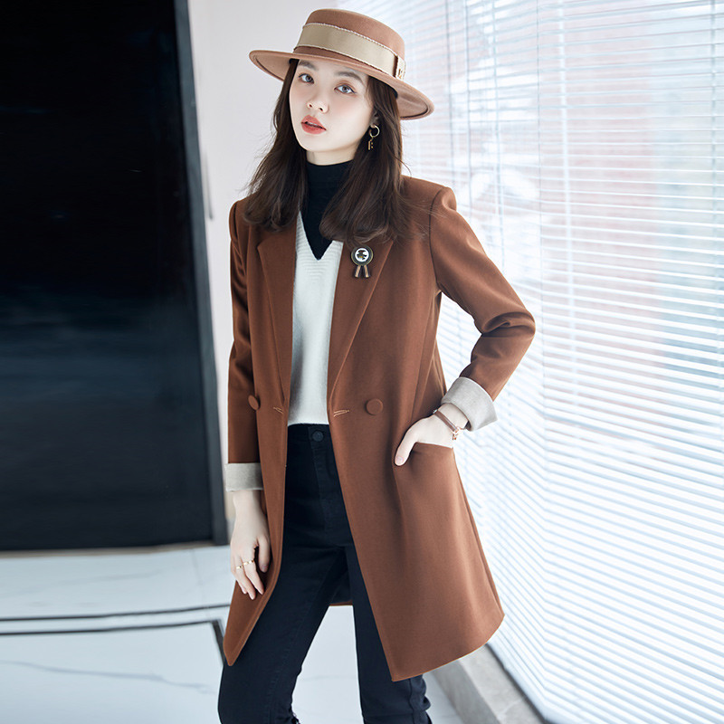 apricot autumn elegant classic suit jacket