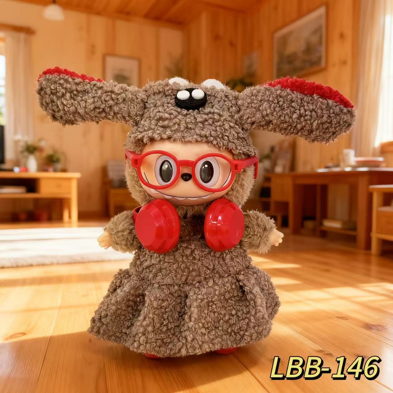 Solo 17cm de tela de seda de peluche de marca una, dos y tres generaciones de ropa de muñeca de tela de labu muñeca en un conjunto de falda image 15