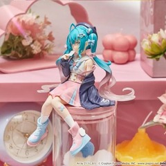 初音ミクフィギュア二次元美少女置物初音圧泡面座りフィギュアフィギュア景品置物