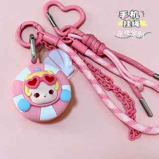 海岛度假系列同款多功能手机挂绳盲盒定制可装萌粒痛包硅胶手机链