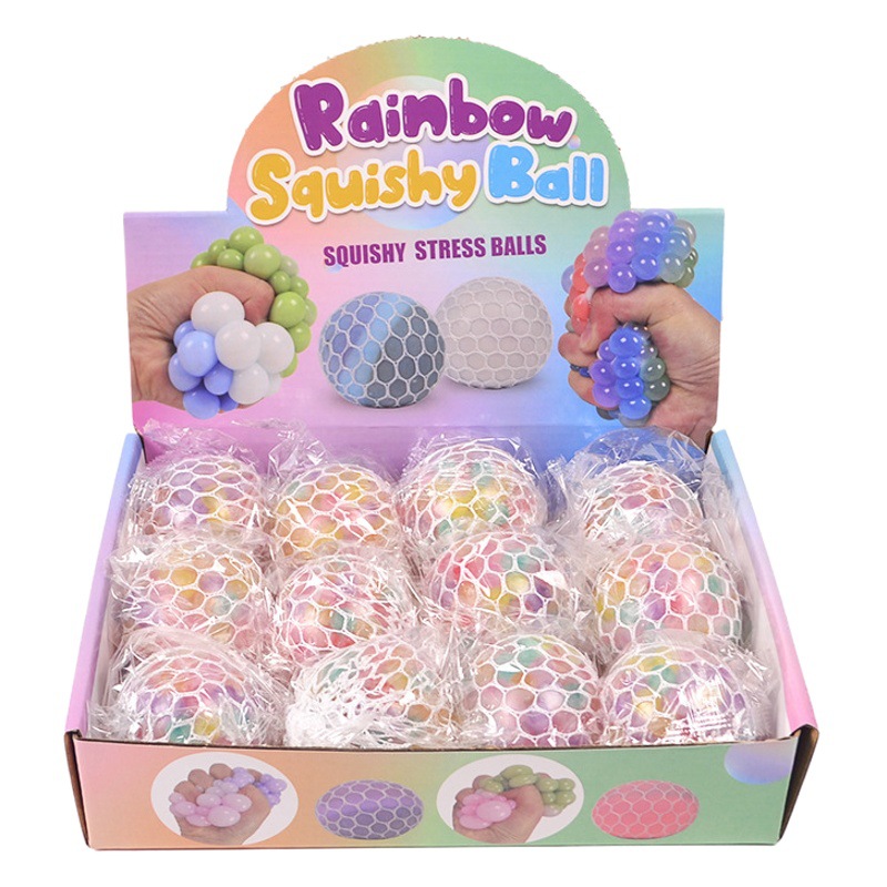Creativa nueva descompresión ventilación Bola de uva juguete de tres colores cuentas de color Bola de uva pellizco música juguete de los niños al por mayor