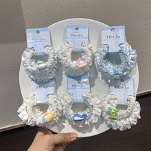3件套新款小肠发圈套装卡通花朵花边头绳少女森系布艺发绳发饰女