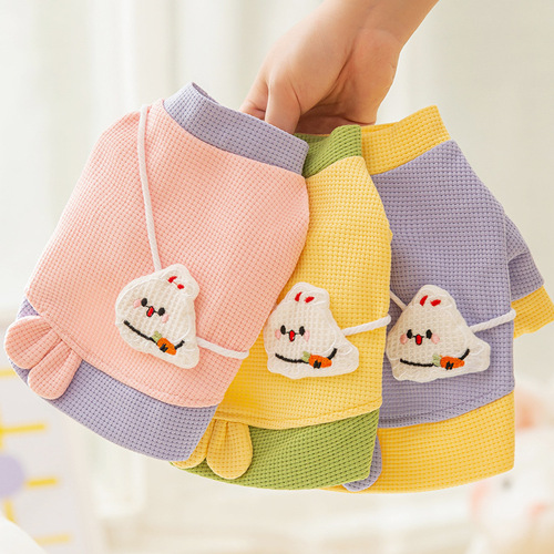 Cat clothes, autumn warm sweatshirt, small shoulder bag, cute small dog, two-legged cat, cartoon pet clothing