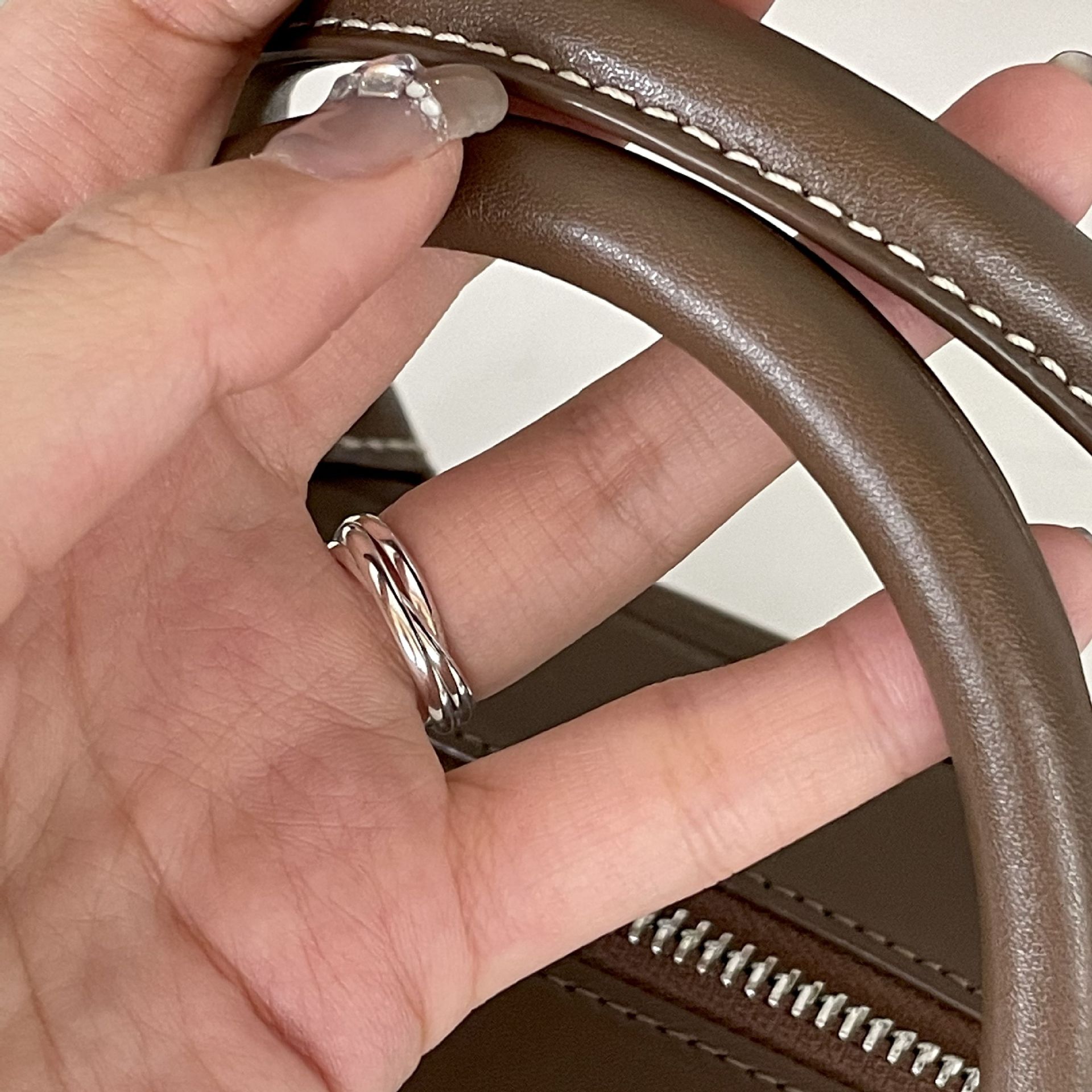 Rings Classification 925 Sterling Silver Round Solid Color Rings