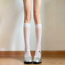 包芯丝超薄JK白色小腿袜女春夏季透肉中筒袜子日系lolita甜美白丝