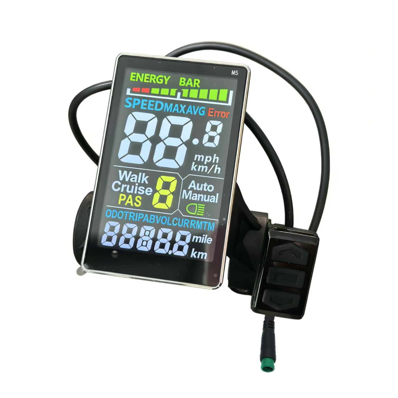 M5 Color Screen Large Screen Lithium Electric Vehicle Accessories Scooter Electric Vehicle Instrument Display Waterproof 5-Core 36V48V60V
